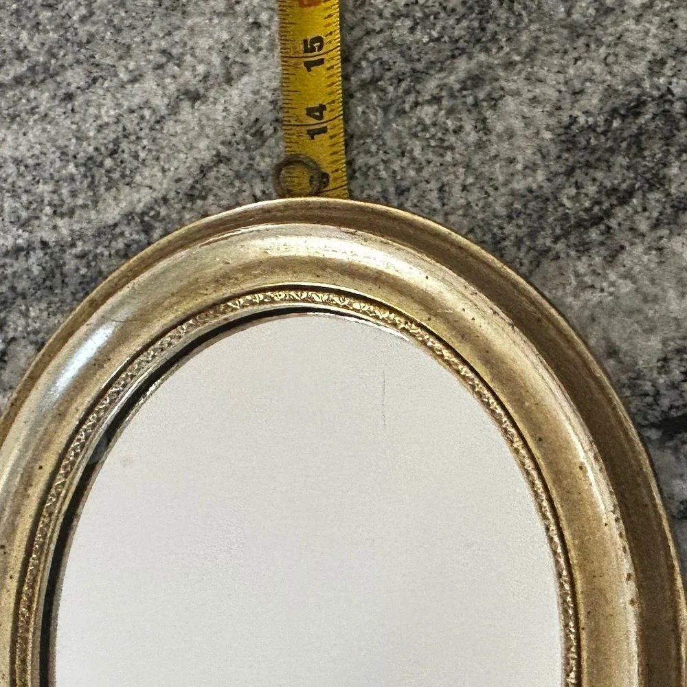 Vintage Borghese Gilt Oval Mirror: Italian Wall Hanging Foyer Decor